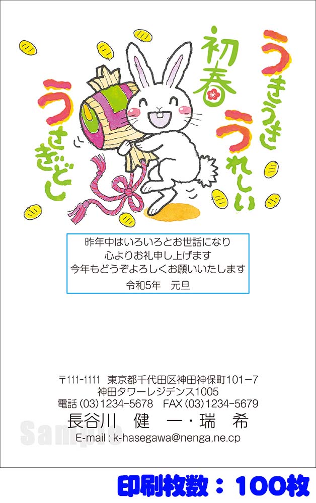 全335柄 23年度版 卯年 郵政お年玉付き年賀はがき 官製年賀葉書 年賀状印刷 100枚 フルカラー年賀状 pr 100 最大90 オフ