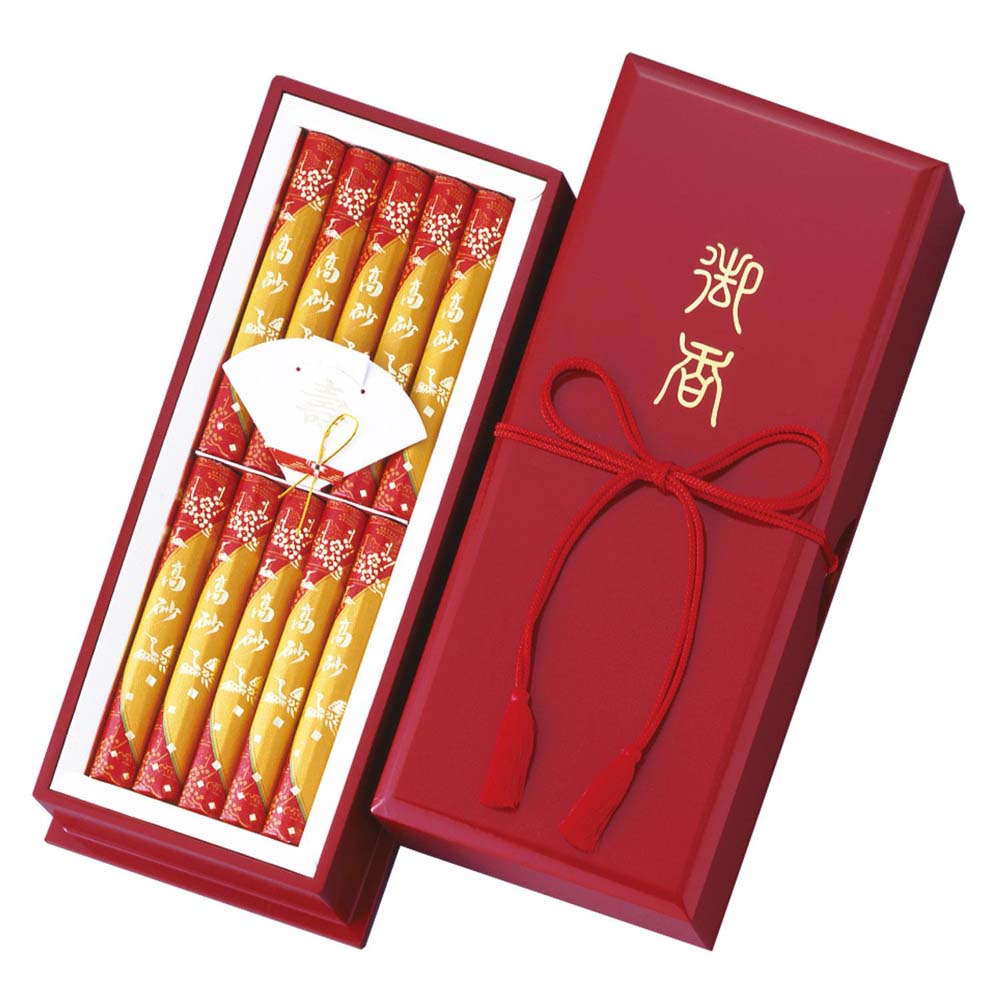 【7月19日20時-26日1時59分までエントリーで全商品ポイント10倍】日本香堂 高砂〈慶〉樹脂塗箱短寸10入 65094 線香 お線香|オフィスランド