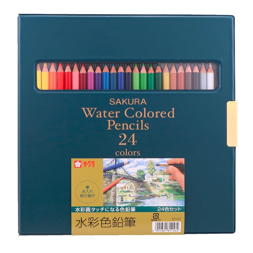 楽天市場】水彩色鉛筆 24色セット EPY24 【画材】 【絵の具・色鉛筆