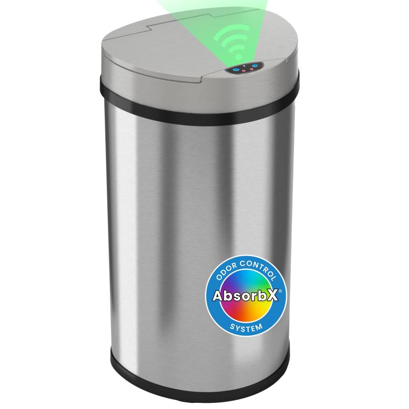 iTouchless Round Sensor Trash Cans with AbsorbX Filters