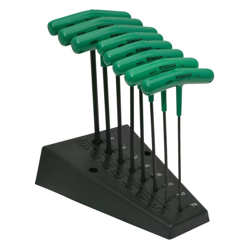BONDHUS(ボンダス) トルクス・・T-ハンドルセット 黒染め加工 8本組 (T9、T10、T15、T20、T25、T27、T30、T40) TTHX8 No.33034