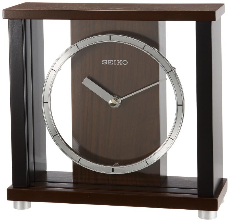 セイコークロック(Seiko Clock) セイコー 時辰儀 置き時計 アナログ 木枠 濃茶 板目 BZ356B SEIKO