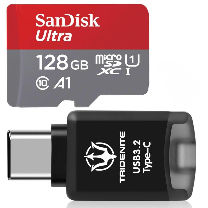 TRIDENITE カードリーダー USB 3.2 Type-A, Type-C, DDR200, UHS-II PRO SD 4.0, MicroSD, SD, 128GB, 256GB, 512GB 小型OTG 外付メモリカードリーダー アダプタ