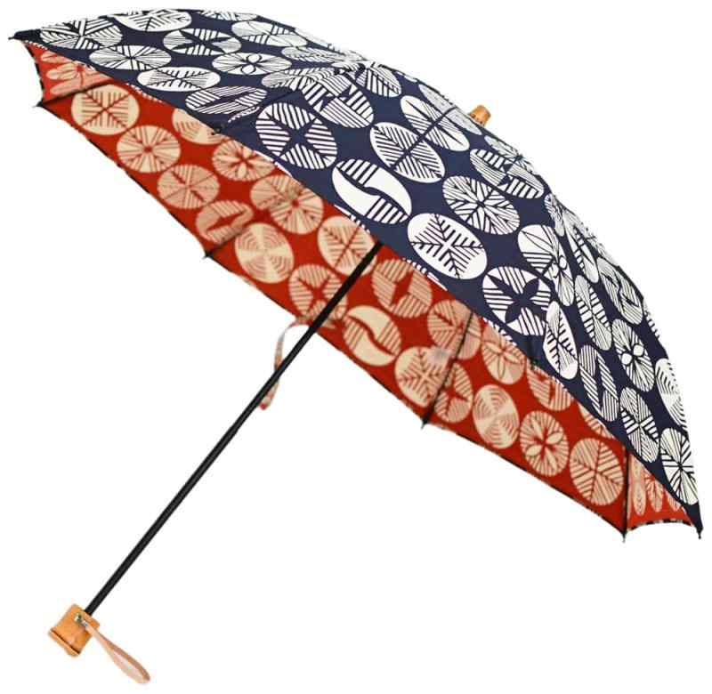日本製 伊砂文様 折傘 50cm 晴雨兼用 レディース 2段折りたたみ傘 風呂敷 和柄 UVカット 小宮商店｜Ms Palette