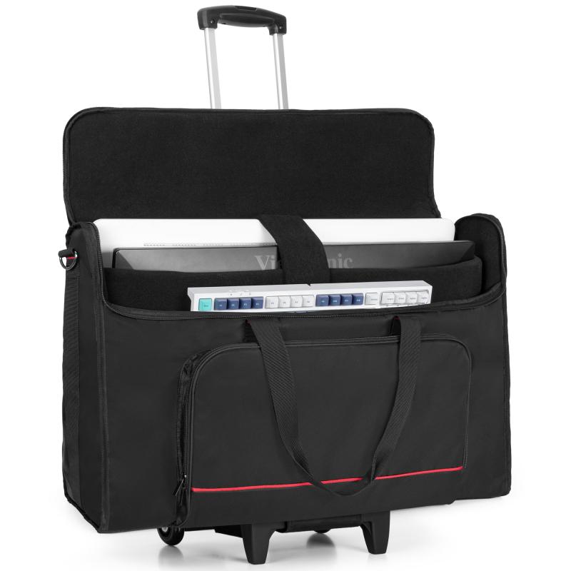 LCD用キャリングバッグ 27in用 車輪付き添い人 液晶見せびらかす用キャリングバッグ 2枚納める 管する御徒面子