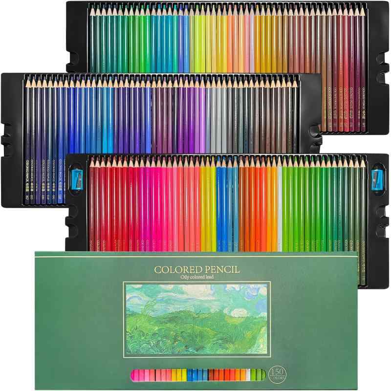 Arrtx 色鉛筆 16色、大人の塗り絵色鉛筆、イラストデザイン、描画、落書きに最適、明るい色とクリームのような滑らかな質感 Arrtx 色鉛筆 126色、大人の塗り絵色鉛筆、イラストデザイン、描画