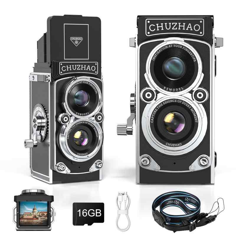 美品 CHUZHAO ミニレトロデジタルカメラ コンパクト一眼レフ風デジカメ CHUZHAO ミニレトロデジタルカメラ - ビンテージTLRスタイルの