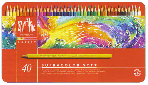 CRAN D'ACHE (カランダッシュ) スプラカラー 水溶性色鉛筆 40色缶入 (12600)