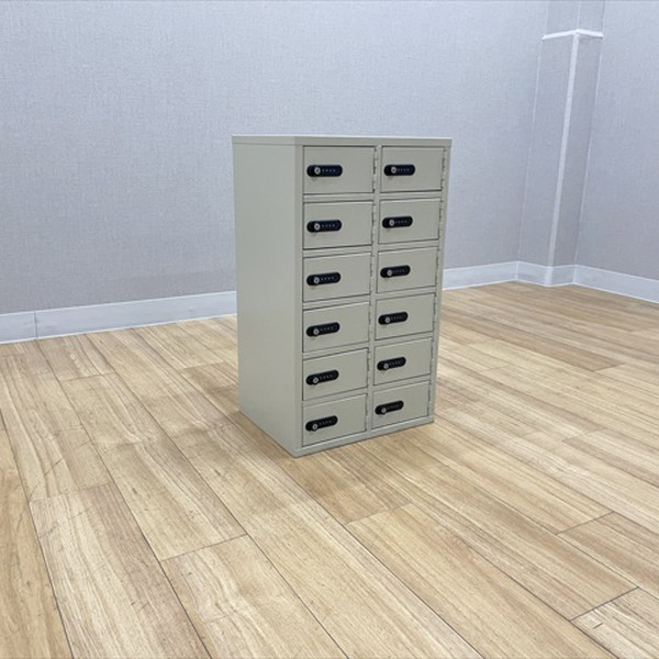【中古】 EIKO 貴重品ロッカー 12人用 2列6段 LK-30 鍵付き ダイヤル錠 エーコー グレー