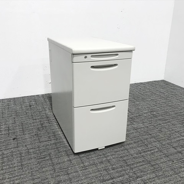【中古】 オカムラ SD 脇デスク 袖机 デスクワゴン 3段 グレー DS33ZG MB51