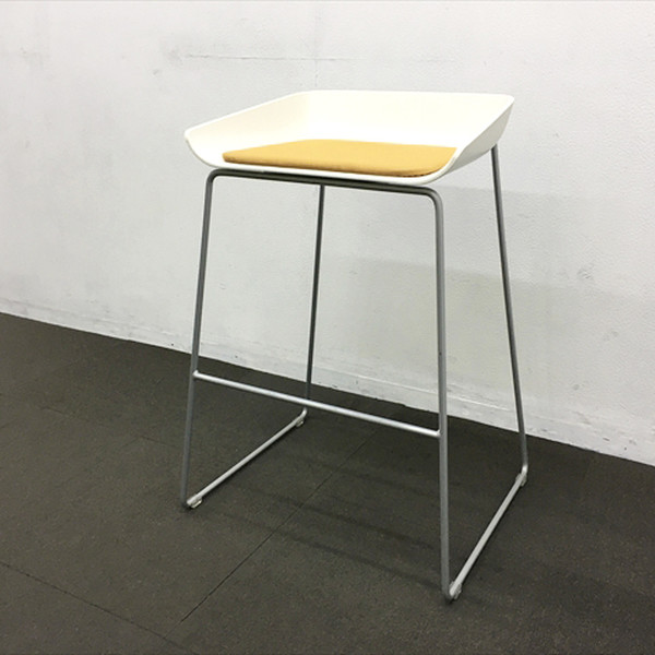 【中古】 ハイチェア ターンストーン steelcase スチールケース ホワイト オレンジ