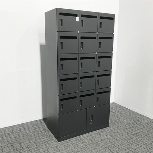 【中古】 イトーキ コンビキャビネット 両開き15人用メールBOX 上下セット エス SOHCN476800 ブラック CE-865098B ∴