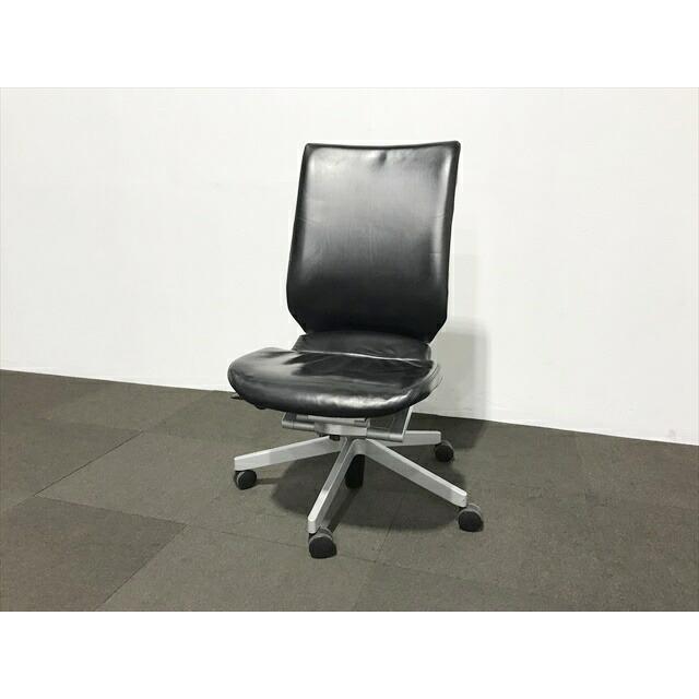 コクヨ オフィスチェア アガタ A PCチェア 革張り ブラック 【中古】