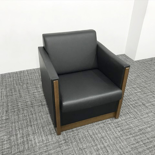 【中古】 応接ソファ 1人用 タウナス コクヨ ブラック