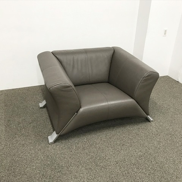 【中古】 応接用ソファ 1人用 ROLF BENZ ロビーソファー ブラウン