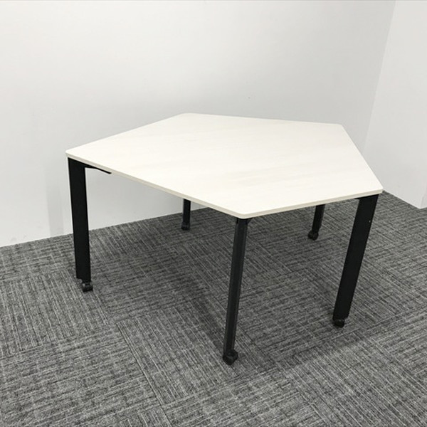 【中古】 ミーティングテーブル 要組立 コモンズアイ 五角形ミニ キャスター付 内田洋行 ウチダ グラディスエルムエクリュ