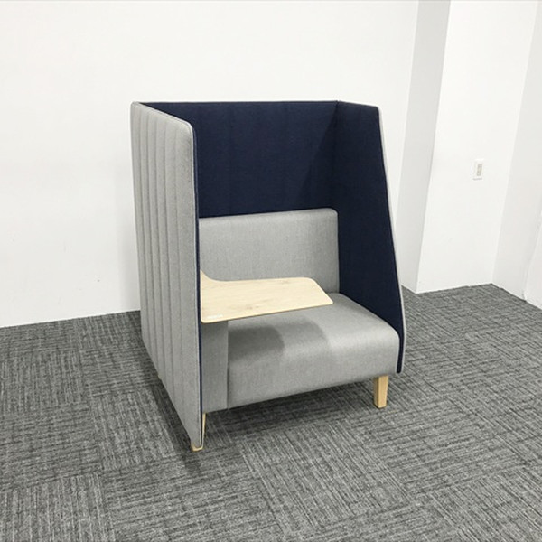 【中古】 応接ソファ 1人用 パネル付 インターバル コクヨ グレー