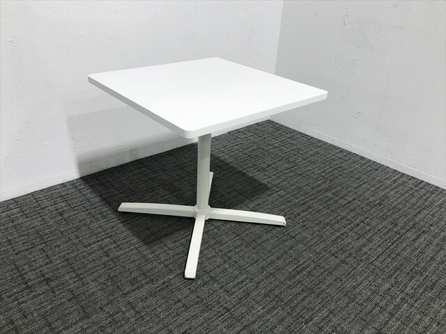 【中古】 ミーティングテーブル 完成品 角テーブル 8177 オカムラ ホワイト □