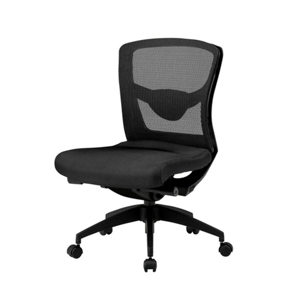 【中古】 オフィスチェア TOKIO ランバーサポート付 肘無 藤沢工業 ブラック