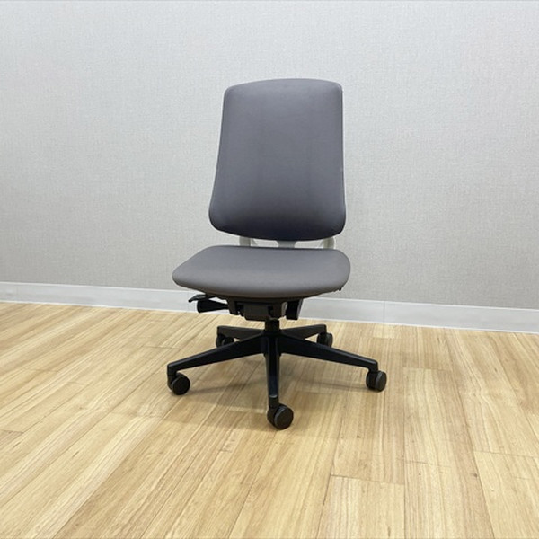 【中古】 内田洋行 ウチダ リーフレクチェア ハイバック 肘無 オフィスチェア ミディアムグレイ