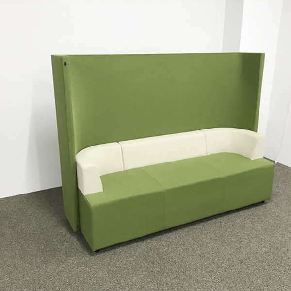 【中古】 コクヨ 待合室用ソファ バックパネル付 ブラケッツ ロビーソファー ミディアムライム