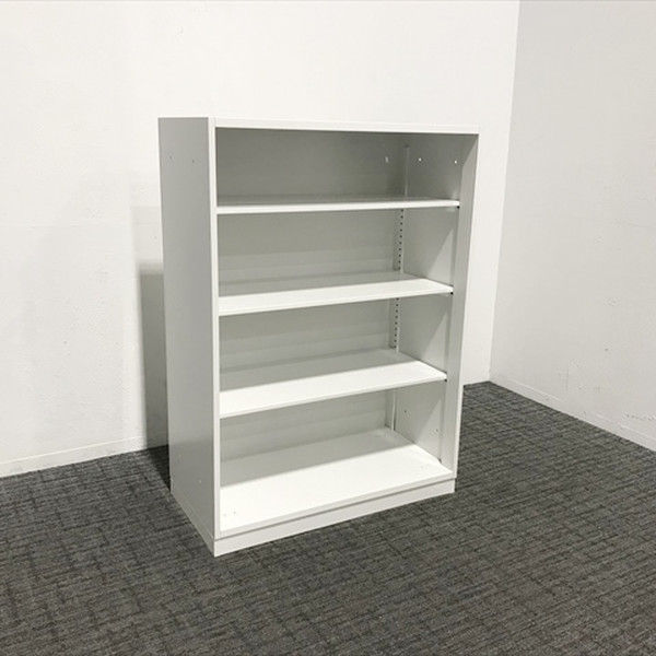 【中古】 内田洋行 ウチダ オープン書庫 スチールキャビネット 幅900 高1260 ホワイト