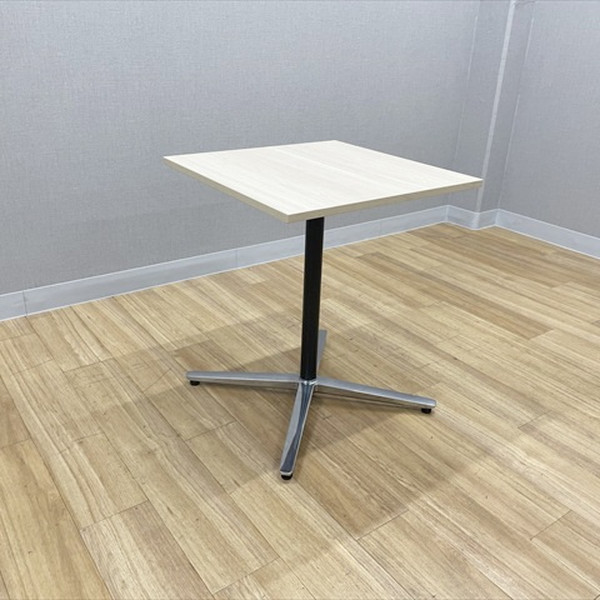【中古】 内田洋行 ウチダ ミーティングテーブル 完成品 角テーブル ニュート 十字脚 幅600 高720 ライトファインウッド