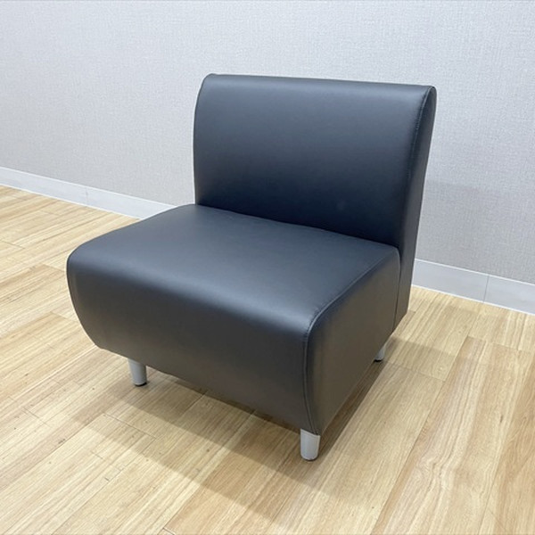 【中古】 ロビーチェア 1人用 ベルセア 幅610 ブラック