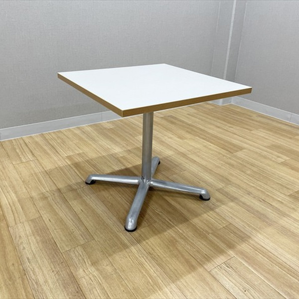 【中古】 ミーティングテーブル 完成品 角テーブル オリバー W750 D750 グレー