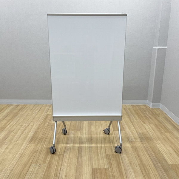 【中古】 オカムラ ホワイトボード 脚付 縦型 片面式 片面投影対応 暗線入り アルトトーク スタンドボード W880 シルバー