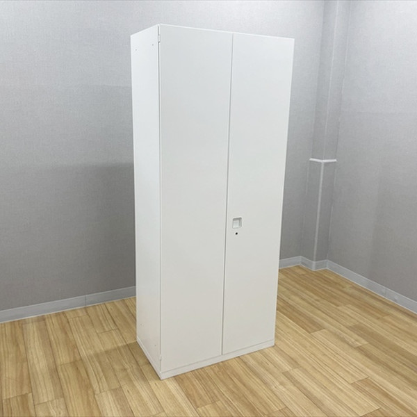 【中古】 オカムラ 両開き書庫 ロング レクトライン スチールキャビネット W900 H2150 ホワイト