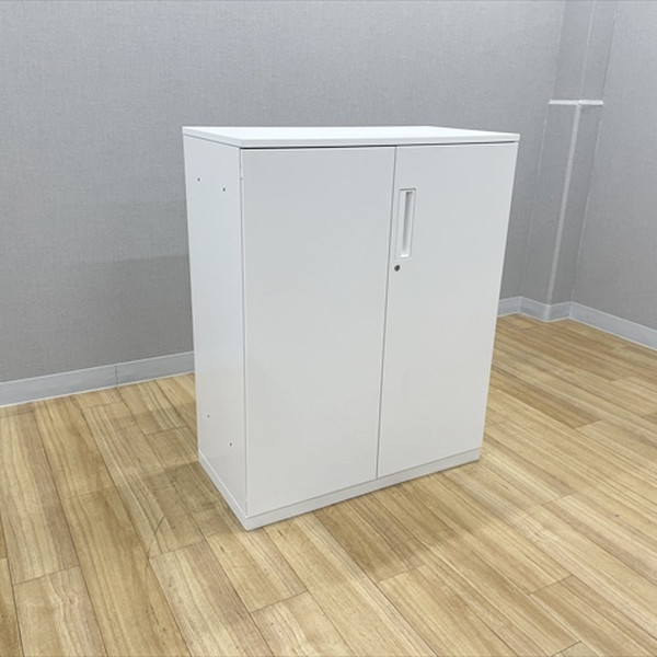 【中古】 コクヨ 両開き書庫 エディア ダブルベース型 スチールキャビネット W900 H1120 ホワイト