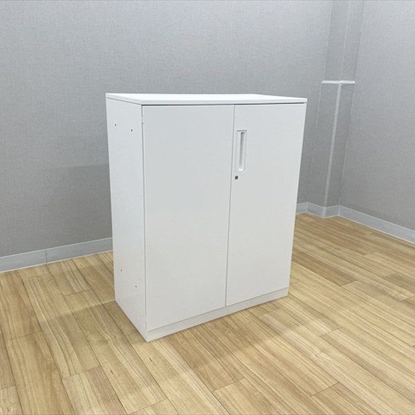 【中古】 コクヨ 両開き書庫 エディア シングルベース型 スチールキャビネット W900 H1130 ホワイト