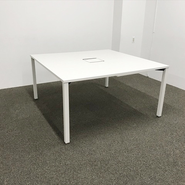 【中古】 イトーキ ミーティングテーブル 要組立 角テーブル アクトリンク W1400 D1400 ホワイト