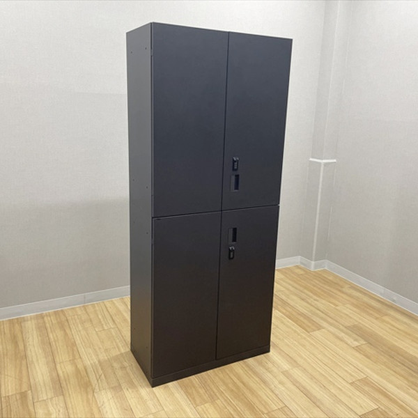 【中古】 両開書庫 上下セット エスキャビネット ダイヤル錠 鍵作成不可 両開きキャビネット イトーキ サテンブラックT｜オフィス家具の店 PORTE（ポルテ）