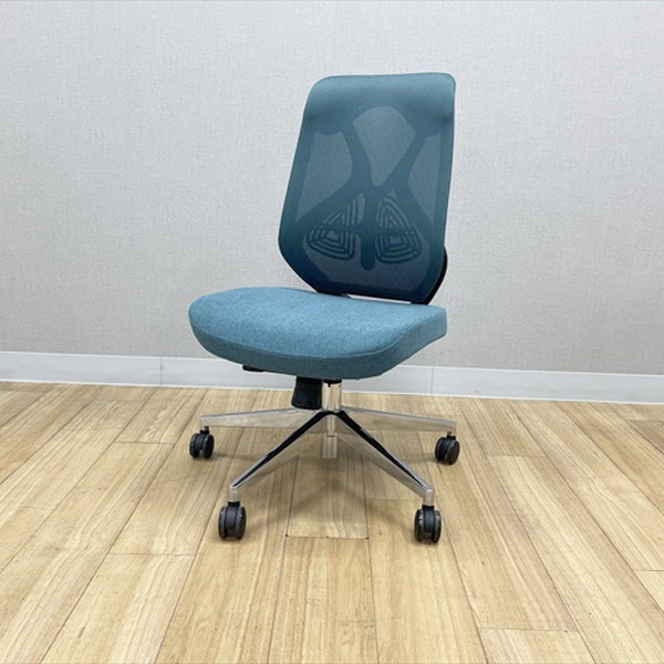 【中古】 YS-1チェア メッシュ ランバーサポート付 肘無 オフィスチェア デスクチェア ブルー｜オフィス家具の店 PORTE（ポルテ） 10,725円