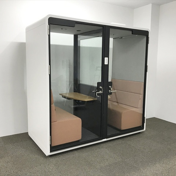 【中古】個室ブース 天井 床付 ワークポッド ミーティングワーク用 キャスター付 コクヨ ホワイト｜オフィス家具の店 PORTE（ポルテ）