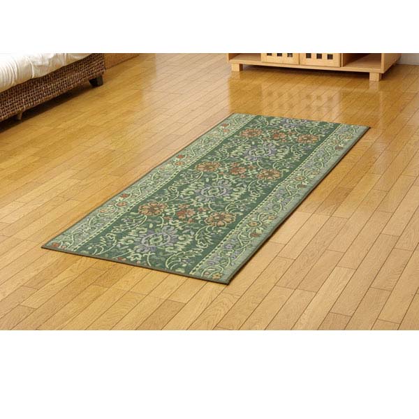 純国産 い草廊下敷き マット 『Fビビアン』 グリーン 約80×340cm(裏:ウレタン)『代引不可』『送料無料(一部地域除く)』|オフィストラスト