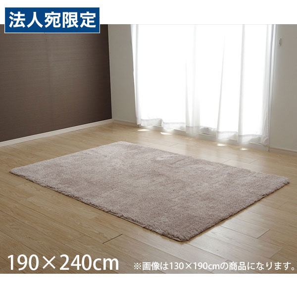 イケヒコ モダン カーペット 約190×240cm ベージュ [ ラグ 3畳 無地 シャギー調 手洗い可 滑り止め付き ]『代引不可』 『送料無料（一部地域除く）』