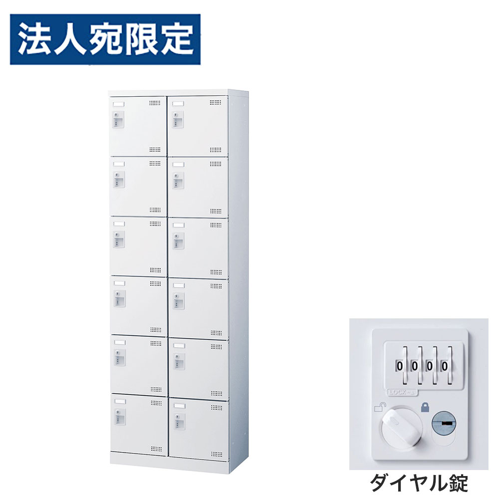 靴箱 シューズロッカー サボ箱 スチール写真製 鍵付 お役目用 研ぎ澄ます品 日本製 扉付 白いこと 12足 SLBW-212-D3 (文字盤錠)2列6段12人用 生興『代引不可』『貨物輸送無料（構成要素地方除く）』