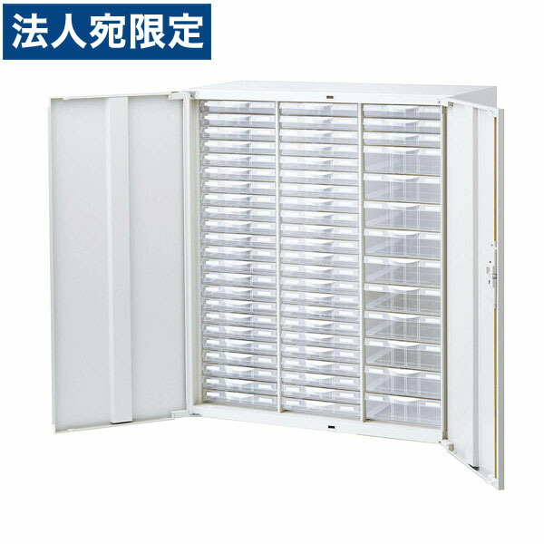 『当店一般受け商いもの』扉付可塑性物質収納家具(左2列浅型23段/右1列浅型3段深型10段) RW45-N10HC59『代引不可』『貨物輸送無料（構成要素一画除く）』