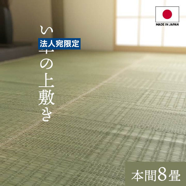 イケヒコ グラッセ い草上敷き 純国産 格子柄 本間8畳 (約382&times;382cm) WEED01hn 『代引不可』『送料無料（一部地域除く）』｜オフィストラスト