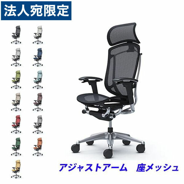 『ポイント10倍』『受注生産品』 オカムラ チェア コンテッサ セコンダ エクストラハイバック ポリッシュフレーム ブラックボディ 座メッシュ 可動肘 CC85BR 『代引不可』『送料無料（一部地域除く）』