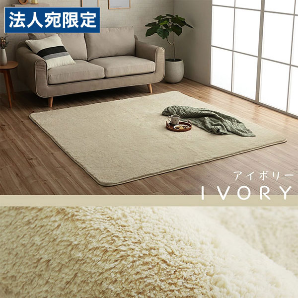 イケヒコ フィリップ2 ふわふわラグ 200&times;300cm アイボリー 敷物 ラグ シンプル ふわふわ 洗える オールシーズン『代引不可』『送料無料（一部地域除く）』｜オフィストラスト 9,000円