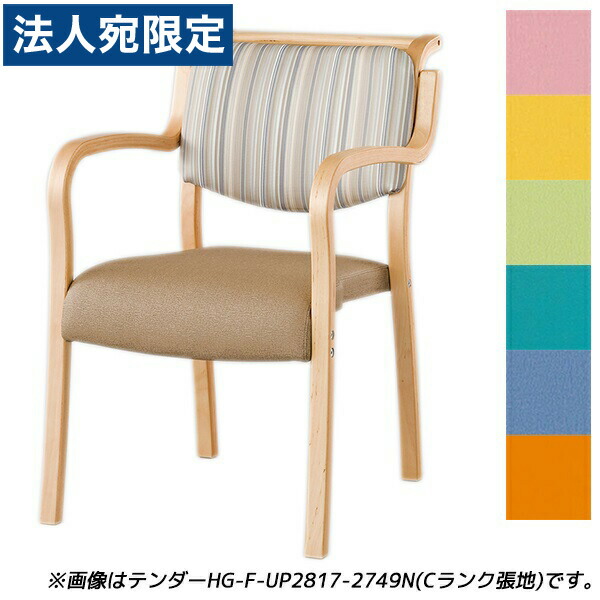 『受注生産品』アイリスチトセ 食堂 ダイニングチェア テンダーHGシリーズ 全肘 Aランク張地 ナチュラル W500×D630×H786(SH420)mm テンダー HG-F-N 『代引不可』 『送料無料（一部地域除く）』