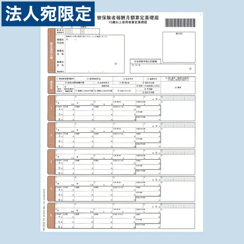 『代引不可』 OBC オービック 単票被保険者算定基礎届 A4 タテ OBC-5164 帳票 用紙 帳票用紙 純正 単票 『返品不可』 『送料無料（一部地域除く）』