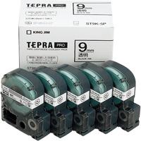 PROテープ ST9K-5P 透明に黒文字 9mm 5個 【キングジム】
