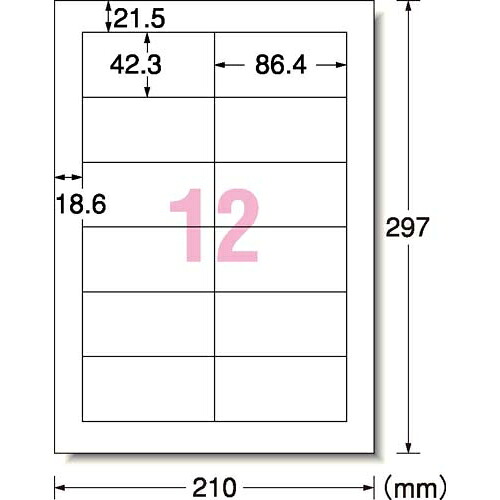 手間のかかる宛名や 表示ラベルが素早くつくれる ＰＰＣラベル 28273 A4 12面 100枚