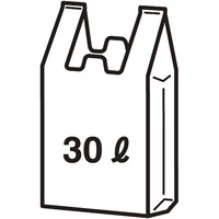 とって付ごみ袋半透明30L 20枚 20組CG-4-20 【日本技研】