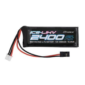 （同梱不可） G-FORCE ICE LiHV 7.6V 2400mAh (受信機用 ストレート型) GFG105 パワフルな出力特性と安定性の受信機用バッテリー